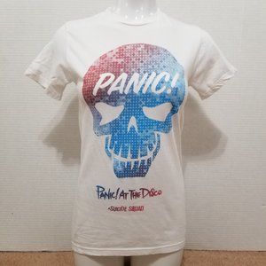 Panic! At The Disco shirt XS PATD Suicide Squad movie skull graphic band merch
